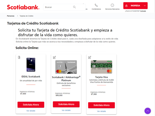 Tarjetas de Crédito Scotiabank: Características, cómo solicitarlas y beneficios